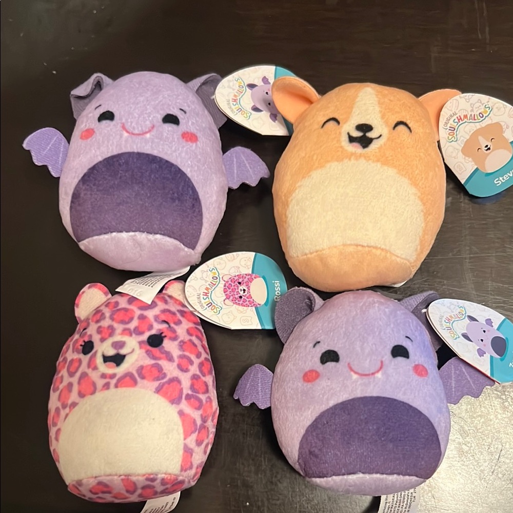 Squishmallows Plush Set - Purple, Orange, Pink